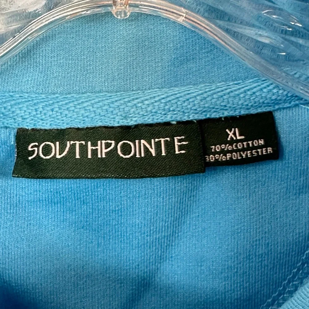 Southpointe Womens XL Blue Full Zip Mock Neck Cotton Blend Vest Pockets